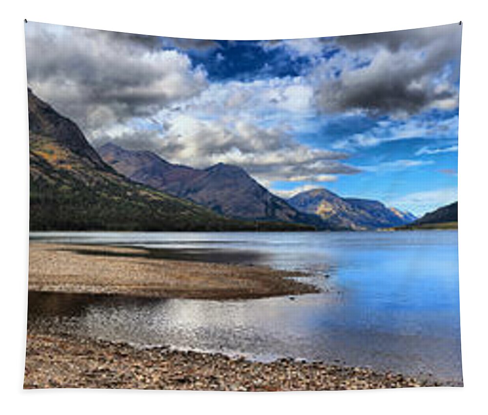 Goat Haunt Tapestry featuring the photograph Upper Waterton Panoramic Reflections by Adam Jewell