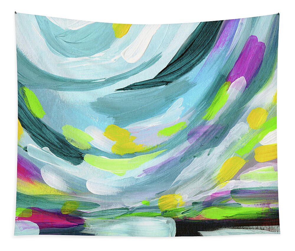 Abstract Tapestry featuring the painting Uprise- Art by Linda Woods by Linda Woods