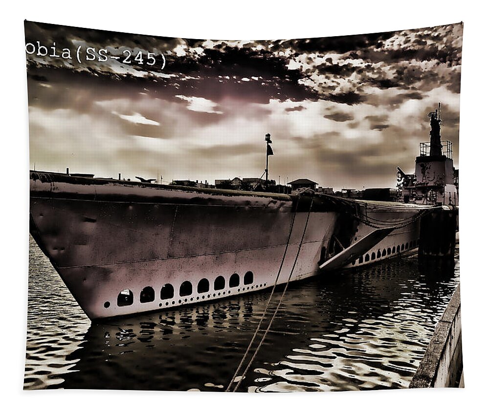 Uss Cobia Tapestry featuring the photograph USS Cobia by Rod Melotte