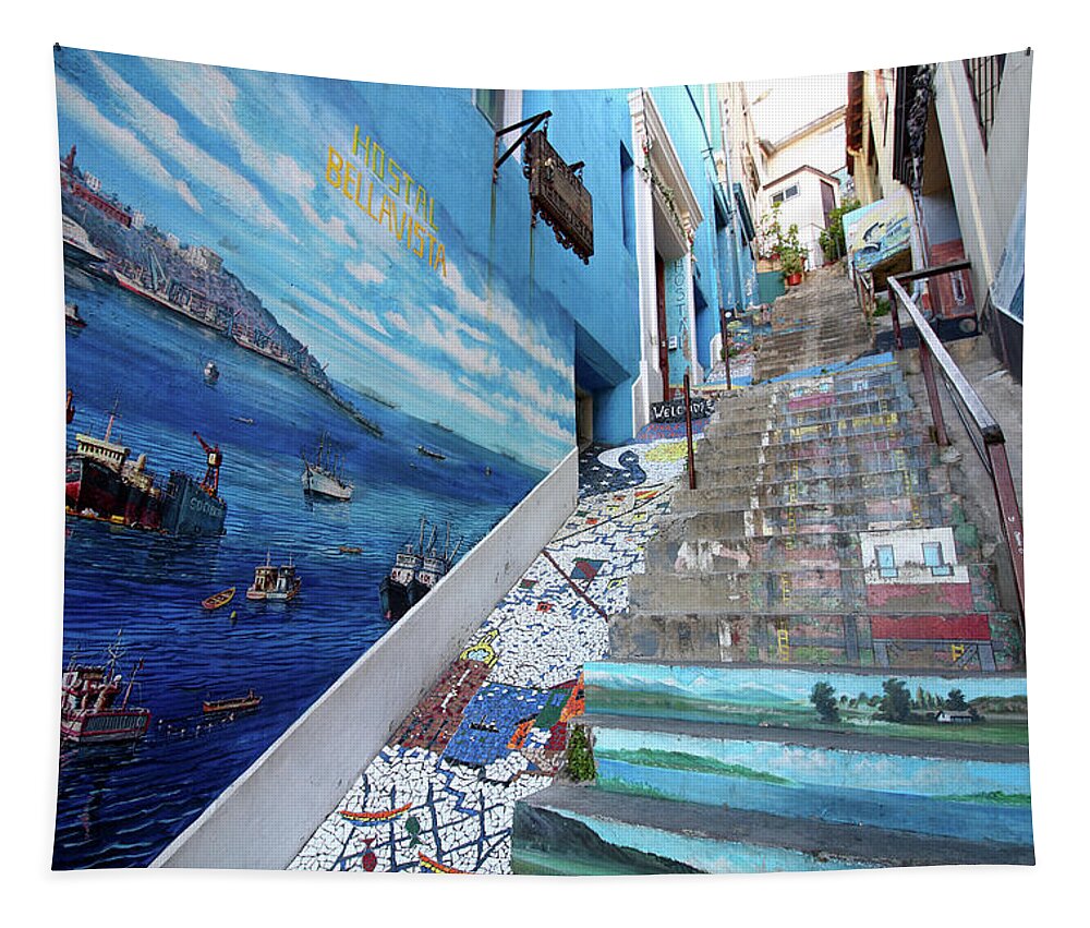 Graffiti Tapestry featuring the photograph Stairway Blues by Aidan Moran