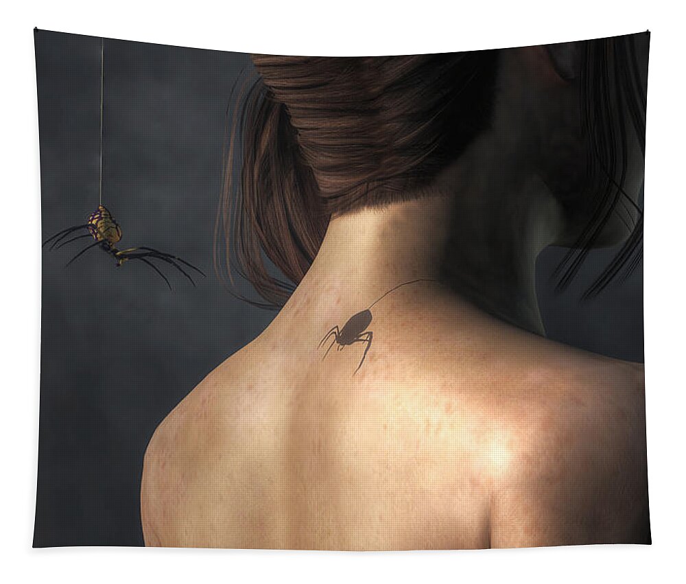 Vampire Spider Tapestry featuring the digital art Vampire Spider by Daniel Eskridge