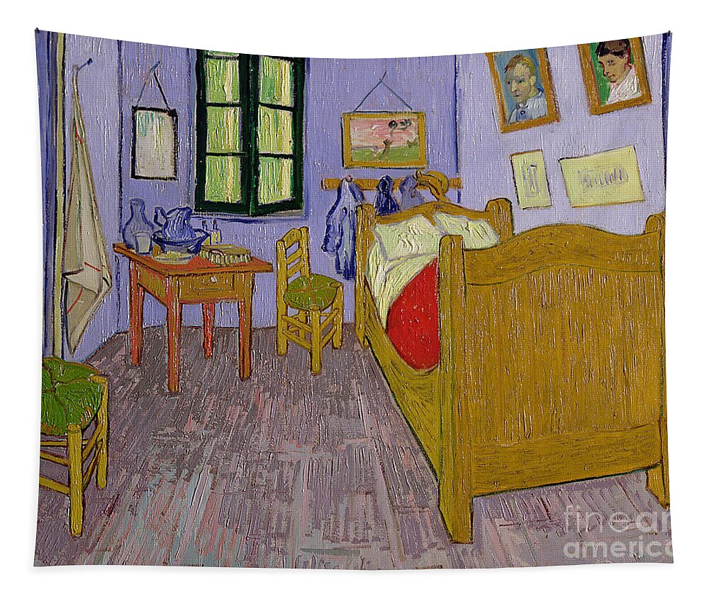 Van Tapestry featuring the painting Van Goghs Bedroom at Arles by Vincent Van Gogh