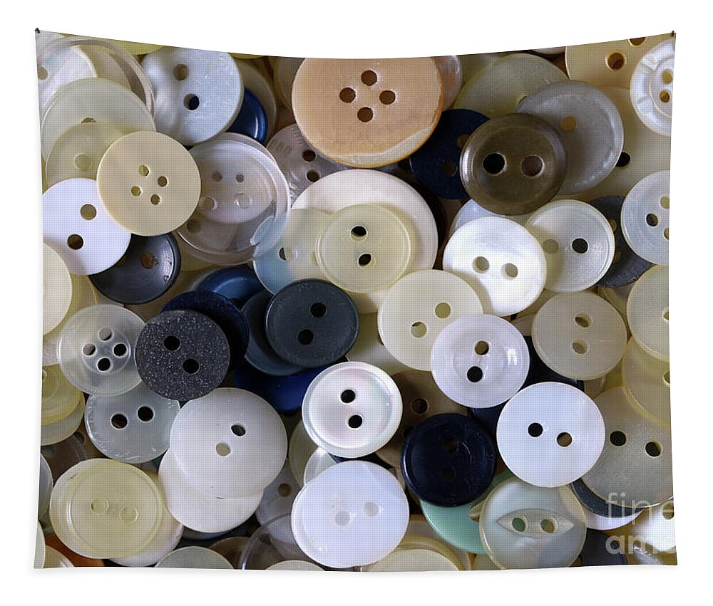Button Tapestry featuring the photograph Various clothing buttons by Michal Boubin
