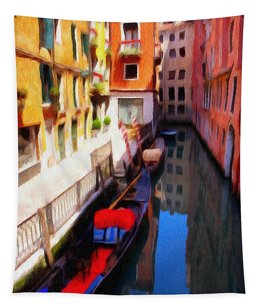Venice Tapestry featuring the painting Venetian Canal by Jeffrey Kolker