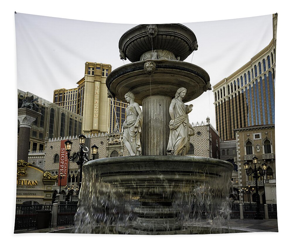 Vegas Tapestry featuring the photograph Venetian Fountain by Fran Gallogly
