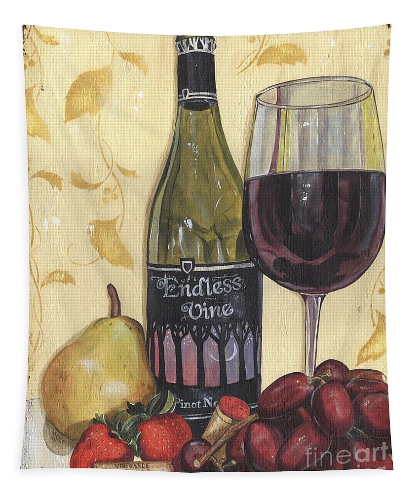 Wine Tapestry featuring the painting Veneto Pinot Noir by Debbie DeWitt