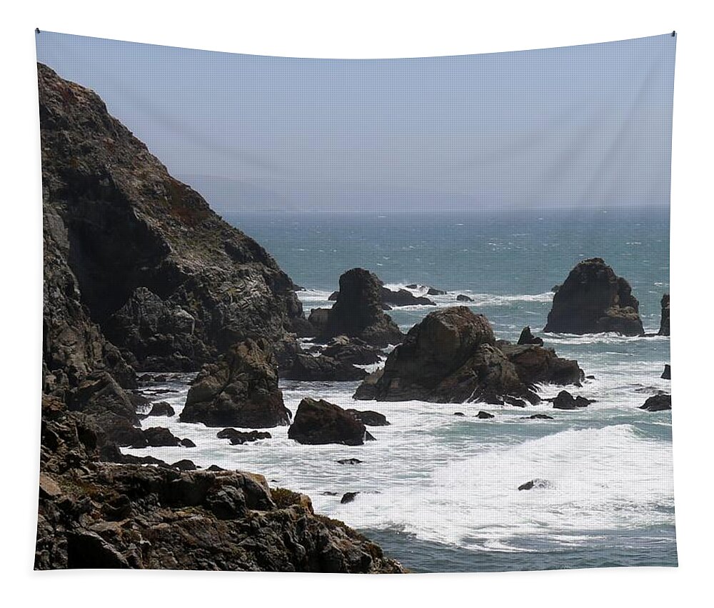Bodega Head Tapestry featuring the photograph View from Bodega Head in Bodega Bay CA - 4 by Christy Pooschke