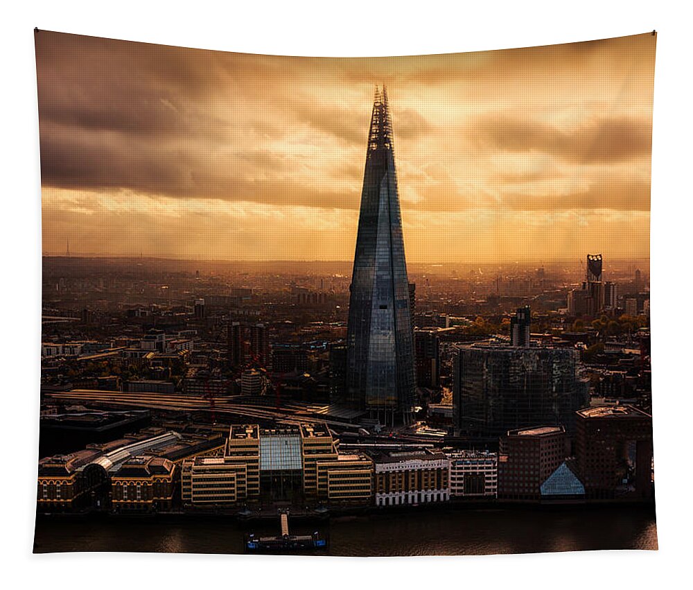  London Tapestry featuring the photograph View of the Shard by Ian Hufton