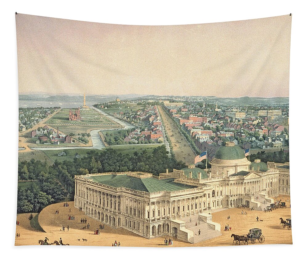 Capital Tapestry featuring the painting View of Washington DC by Edward Sachse