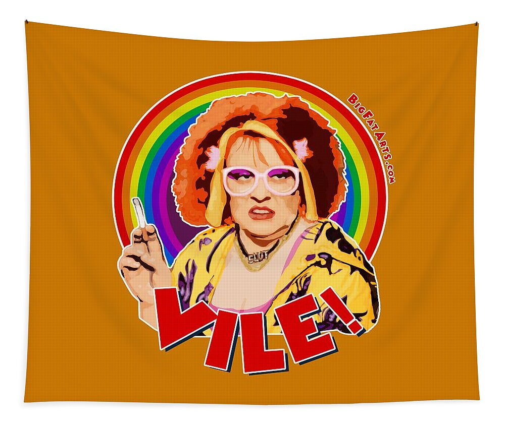 Auburn Jerry Hall Kathy Burke Gimme Gimme Gimme Vile Kathy Burke Tapestry featuring the digital art Vile by BFA Prints