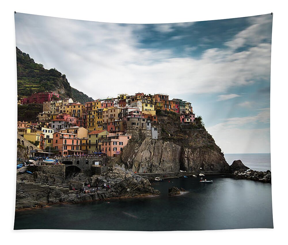 Michalakis Ppalis Tapestry featuring the photograph Village of Manarola CinqueTerre, Liguria, Italy by Michalakis Ppalis