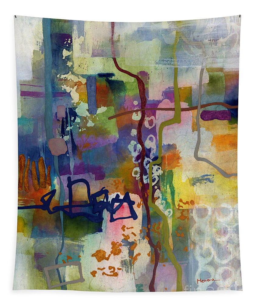 Abstract Tapestry featuring the painting Vintage Atelier 2 by Hailey E Herrera