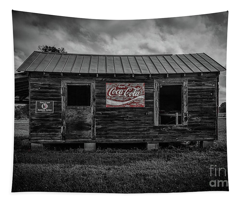Double D Farm Tapestry featuring the photograph Vintage Barn with Coco Cola Sign by Dale Powell