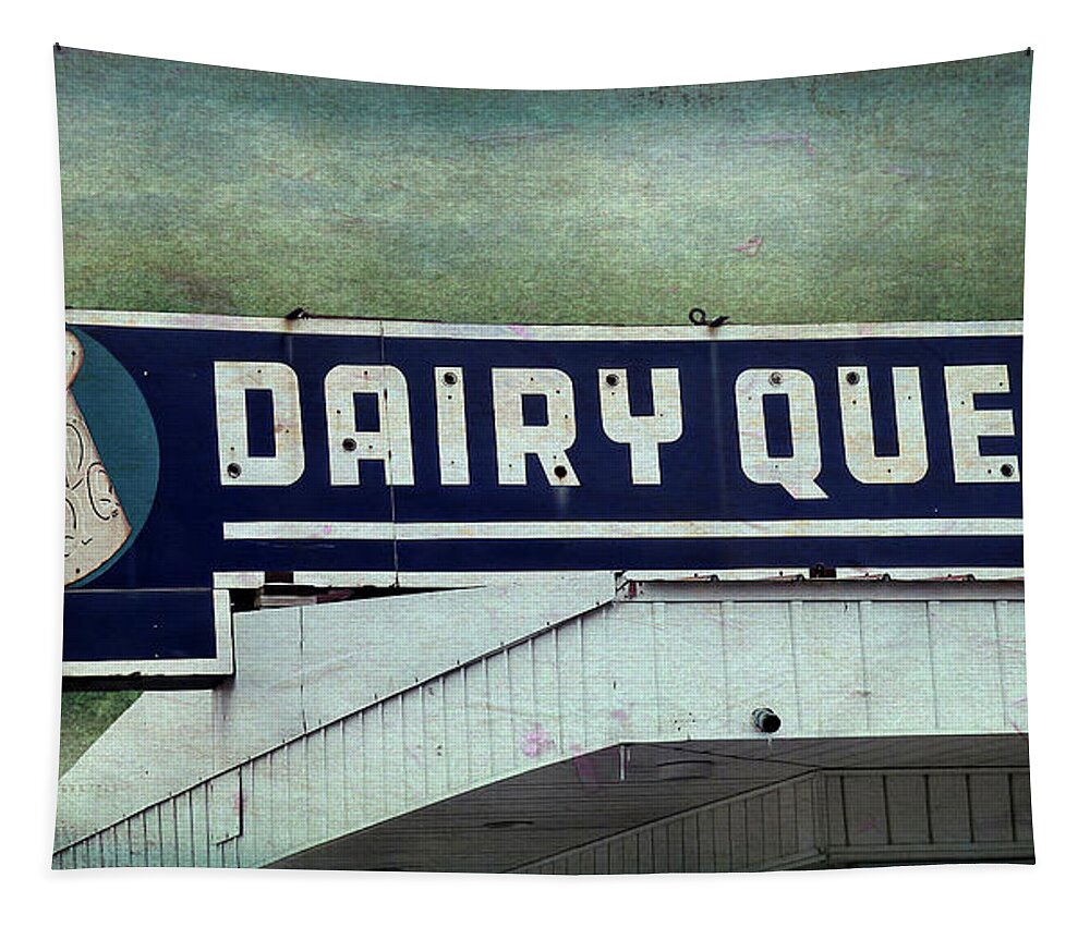 Dairy Queen Tapestry featuring the photograph Vintage DQ Sign by Leslie Montgomery