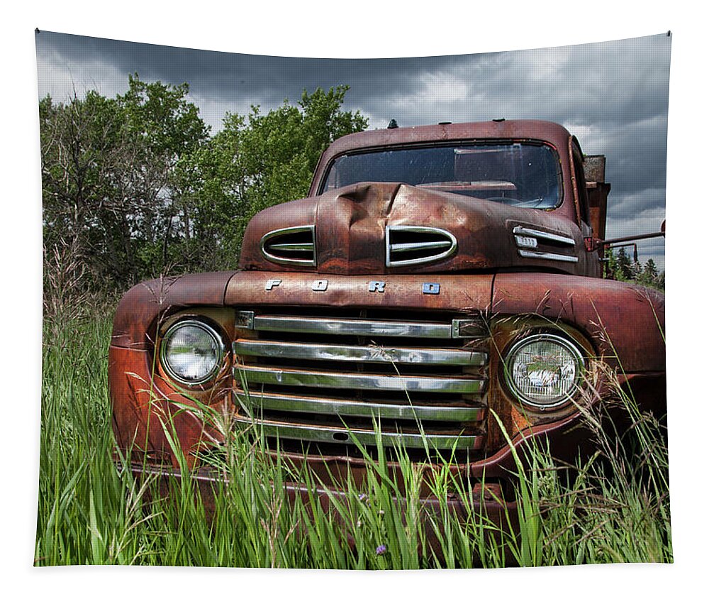 Rusty Trucks Tapestry featuring the photograph Vintage Ford Truck by Theresa Tahara