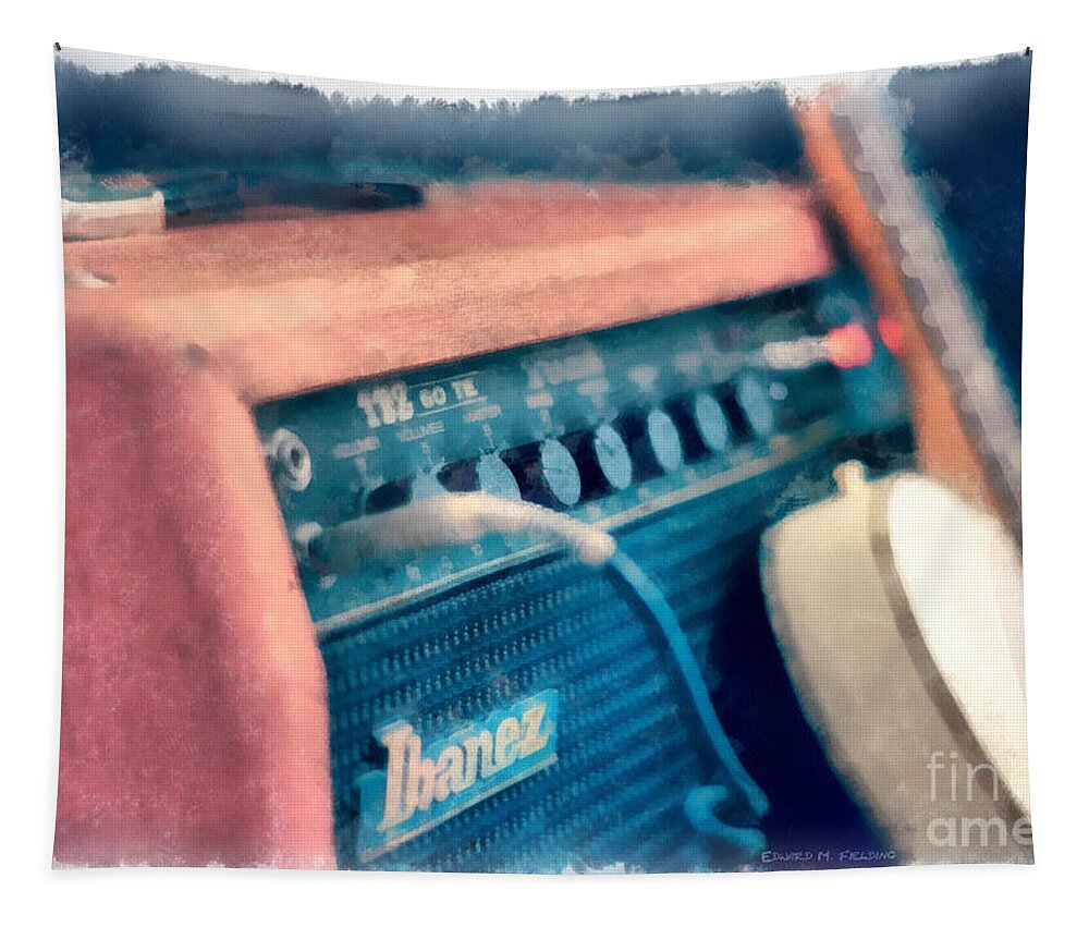 Vintage Tapestry featuring the photograph Vintage Guitar Amp Watercolor by Edward Fielding