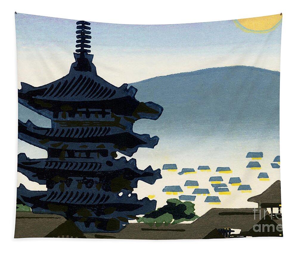 Archival Tapestry featuring the painting Vintage Japanese Art 9 by Hawaiian Legacy Archive - Printscapes