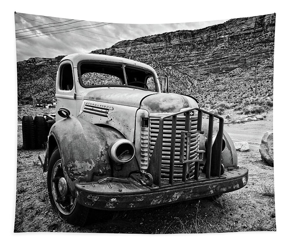 Truck Tapestry featuring the photograph Vintage truck by Delphimages Photo Creations