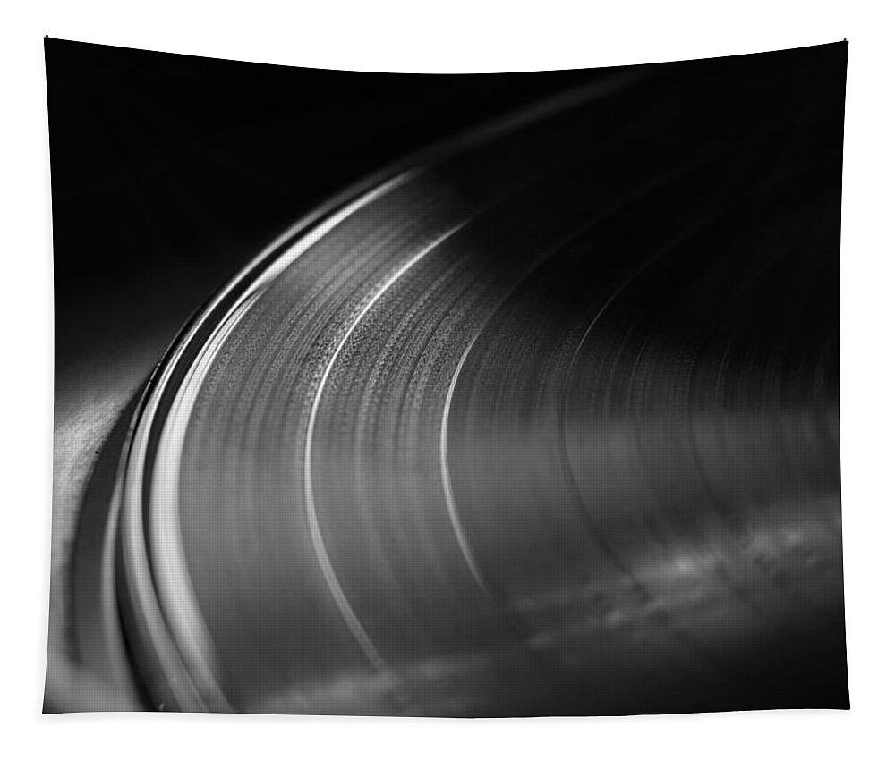 Vinyl Record Tapestry featuring the photograph Vinyl Record and Turntable by Angelo DeVal