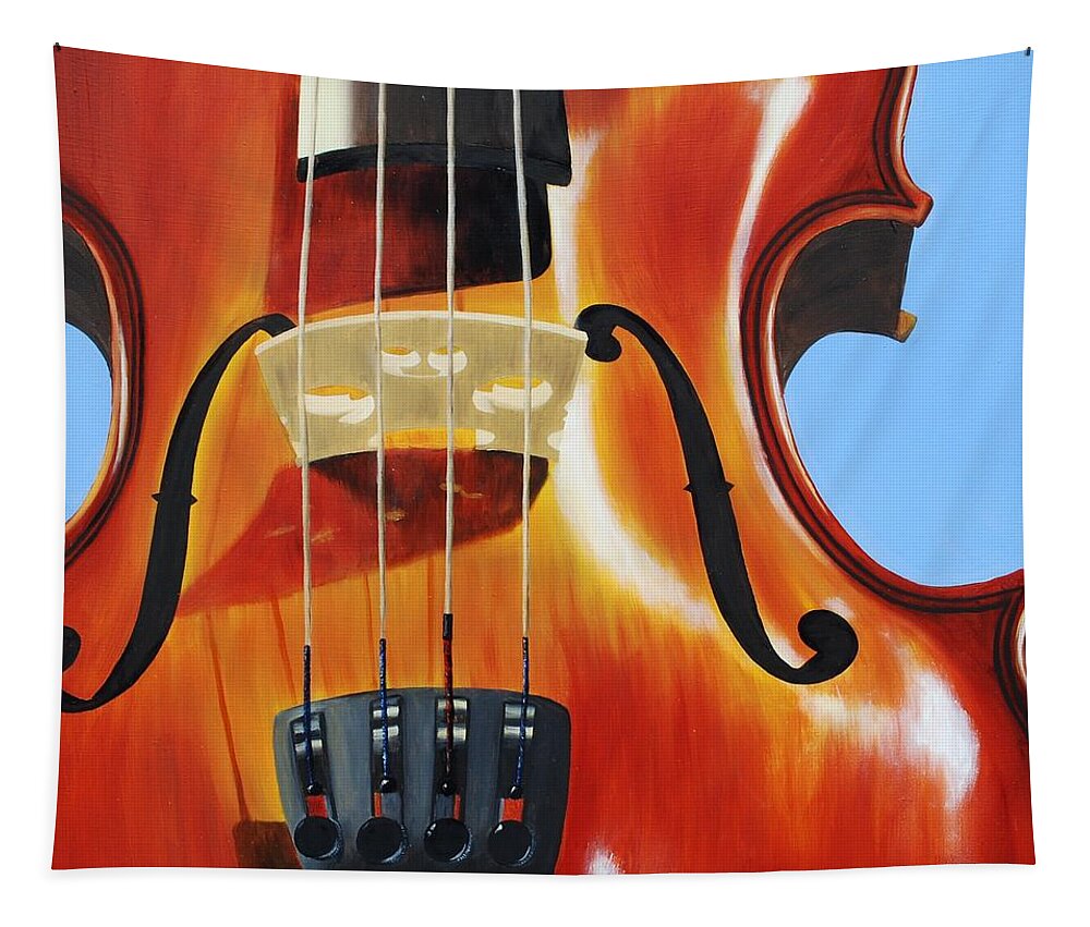 Violin Tapestry featuring the painting Violin by Emily Page