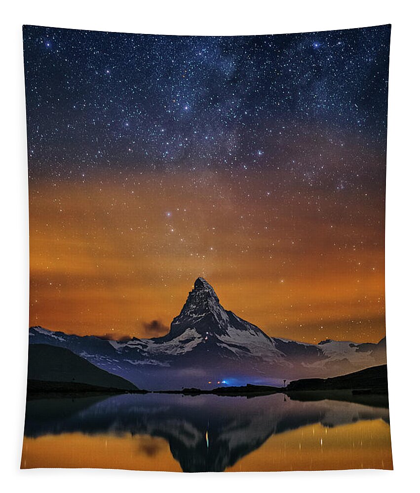 Matterhorn Tapestry featuring the photograph Volcano Fountain by Ralf Rohner