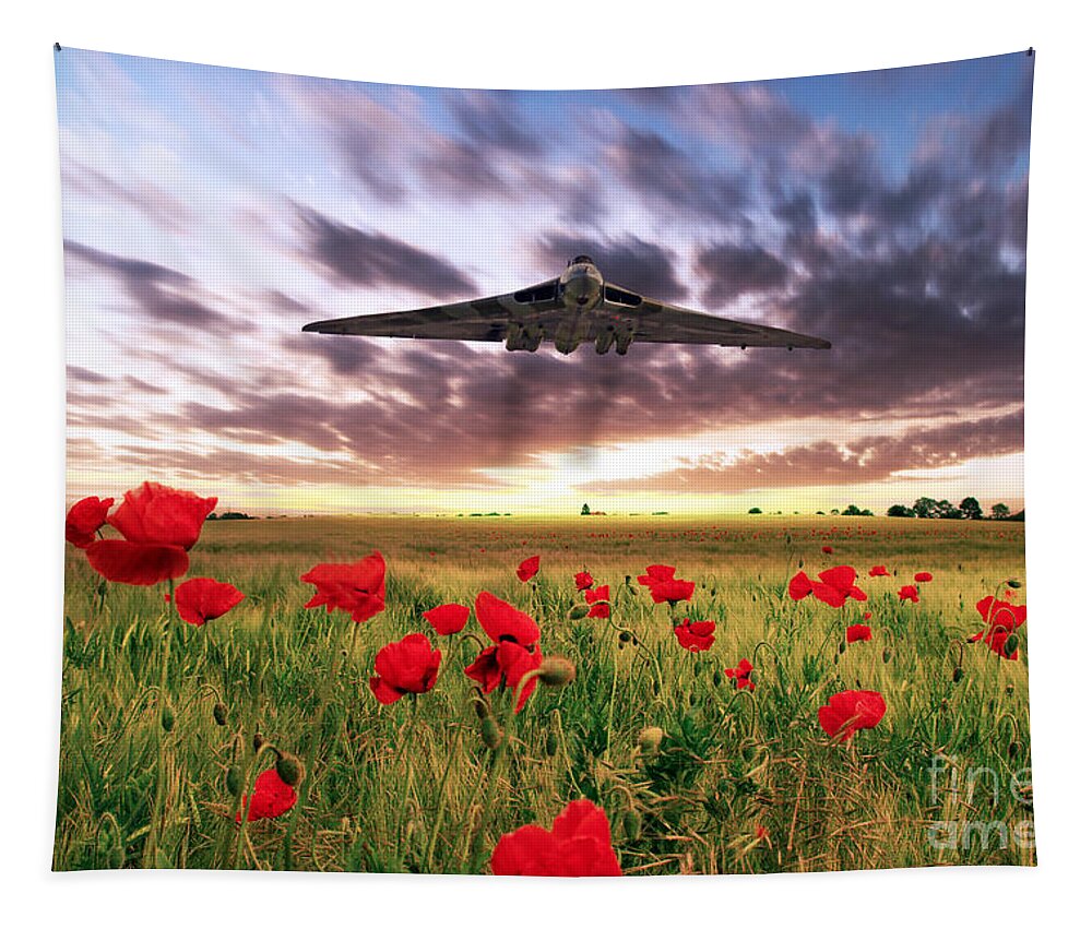 Avro Vulcan Tapestry featuring the digital art Vulcan Poppy Fly Past by Airpower Art
