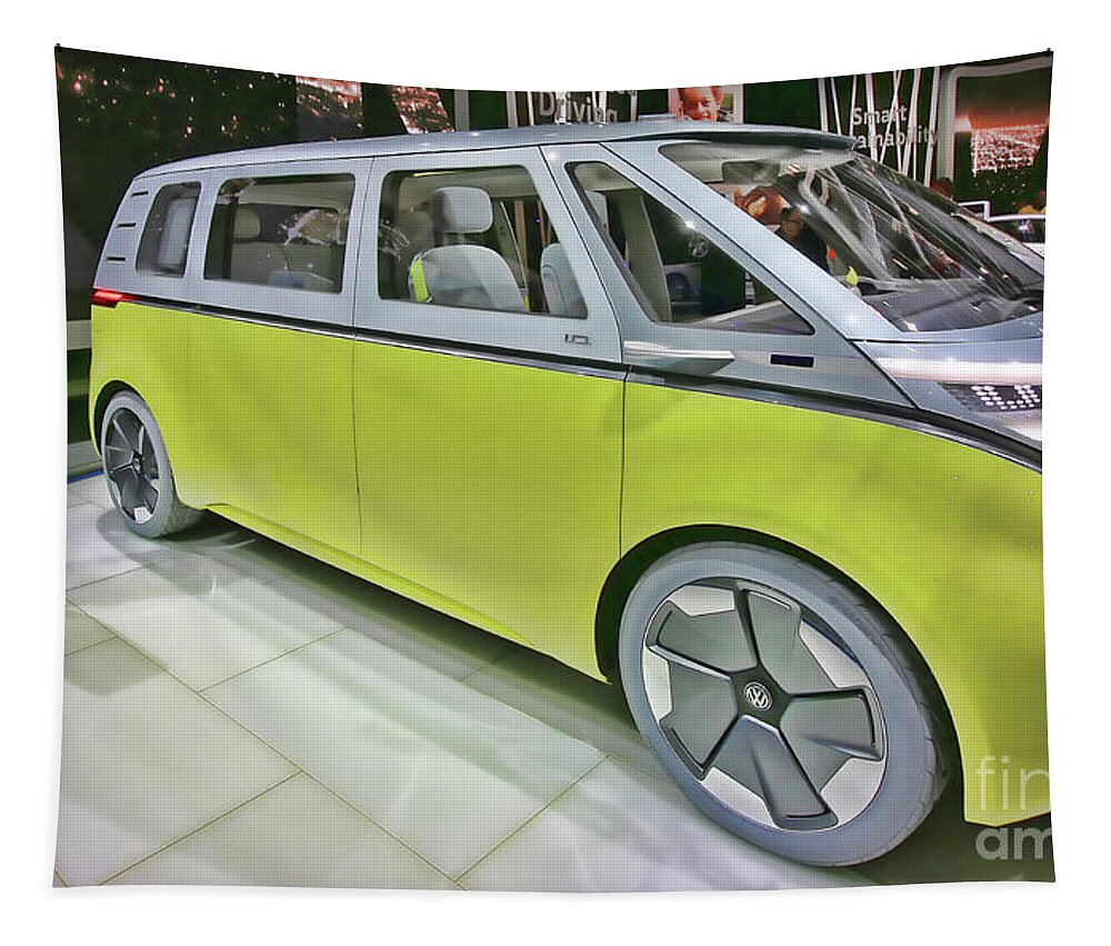 2017 North American Auto Show Tapestry featuring the photograph VW I.D Buzz Concept 9834 by Jack Schultz
