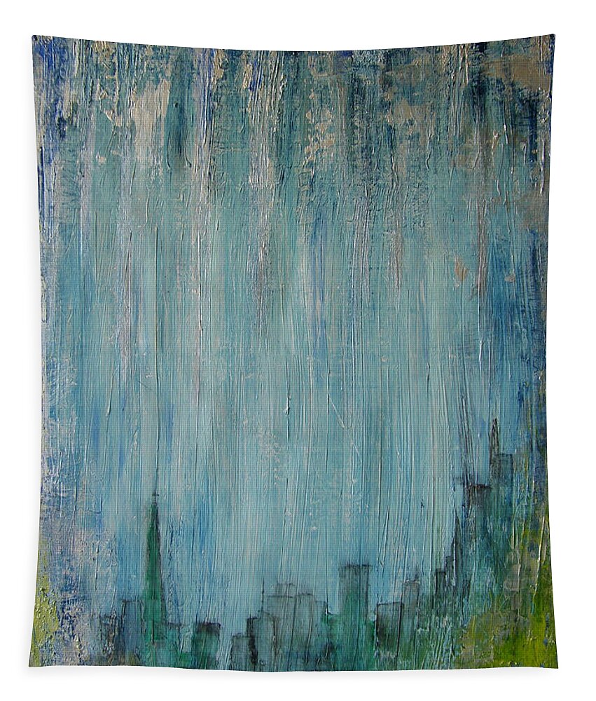 Abstract Painting Tapestry featuring the painting W17 - rain heart by KUNST MIT HERZ Art with heart