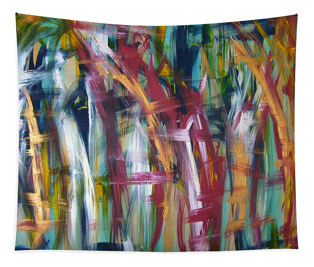 Abstract Artwork Tapestry featuring the painting W34 - luvu by KUNST MIT HERZ Art with heart