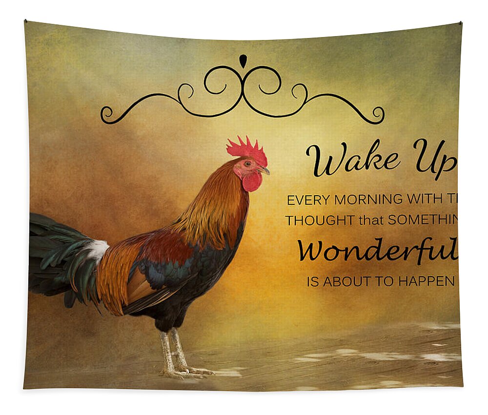 Rooster Tapestry featuring the photograph Wake Up by Kim Hojnacki