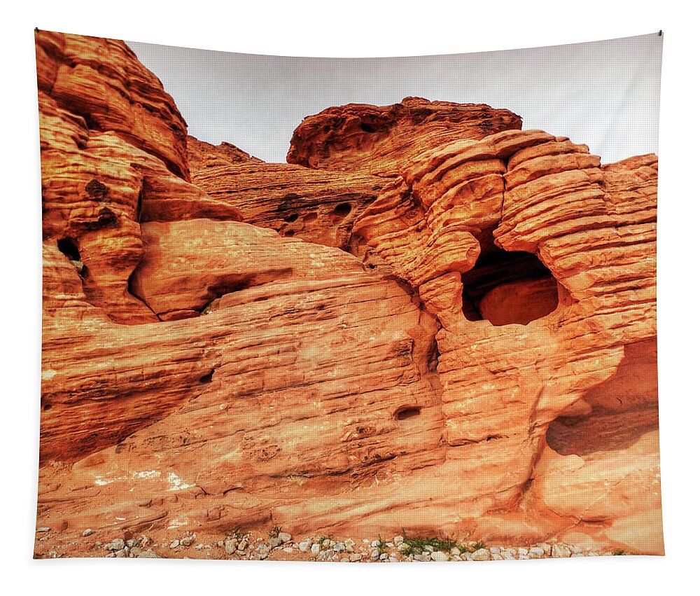 Nevada Tapestry featuring the photograph Walking In The Valley Of Fire - 5 by Leslie Montgomery