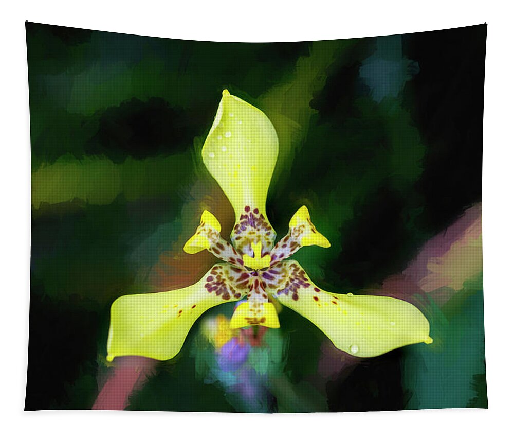 Iris Tapestry featuring the photograph Walking Iris Neomarica Gracillis Painted 002 by Rich Franco