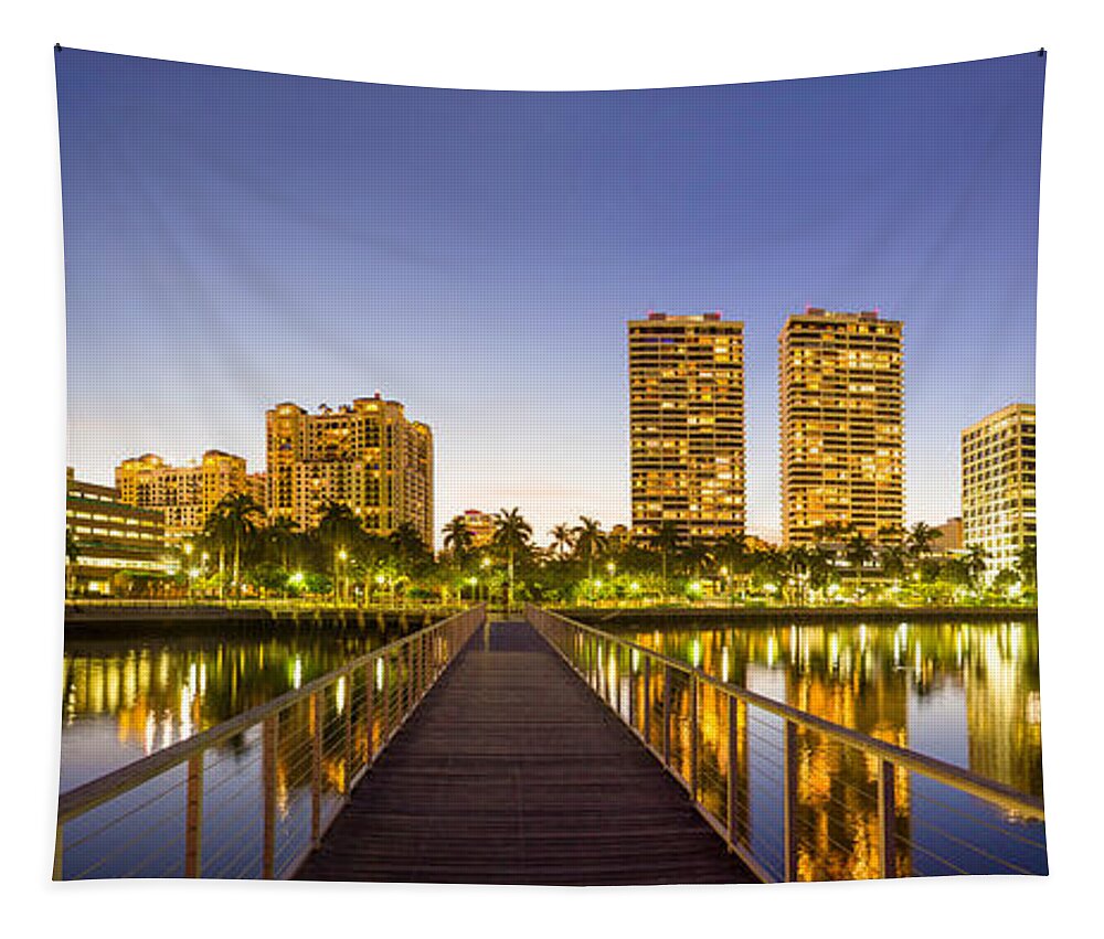 Florida Tapestry featuring the photograph Walking to West Palm Beach by Debra and Dave Vanderlaan