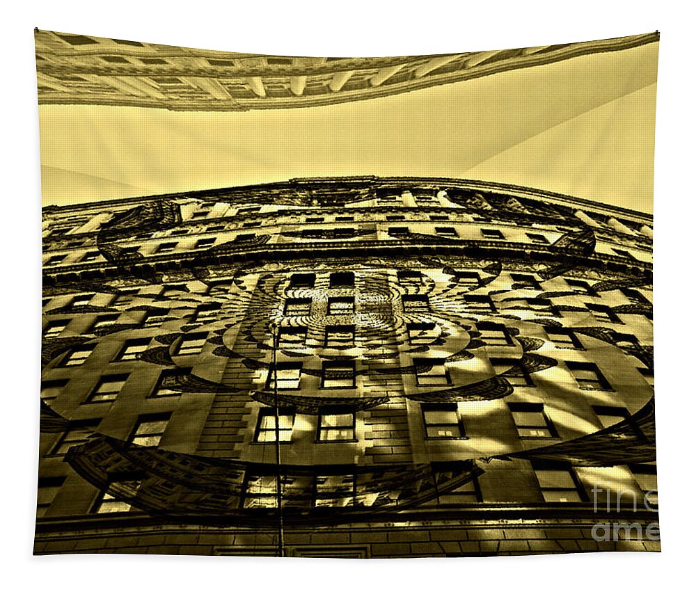 Wall St. Building Tapestry featuring the photograph Wall Street Looking Up by Julie Lueders 