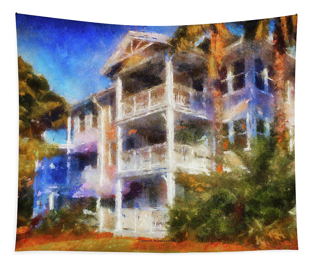 Castle Tapestry featuring the mixed media Walt Disney World Old Key West Resort Villas PA 02 by Thomas Woolworth