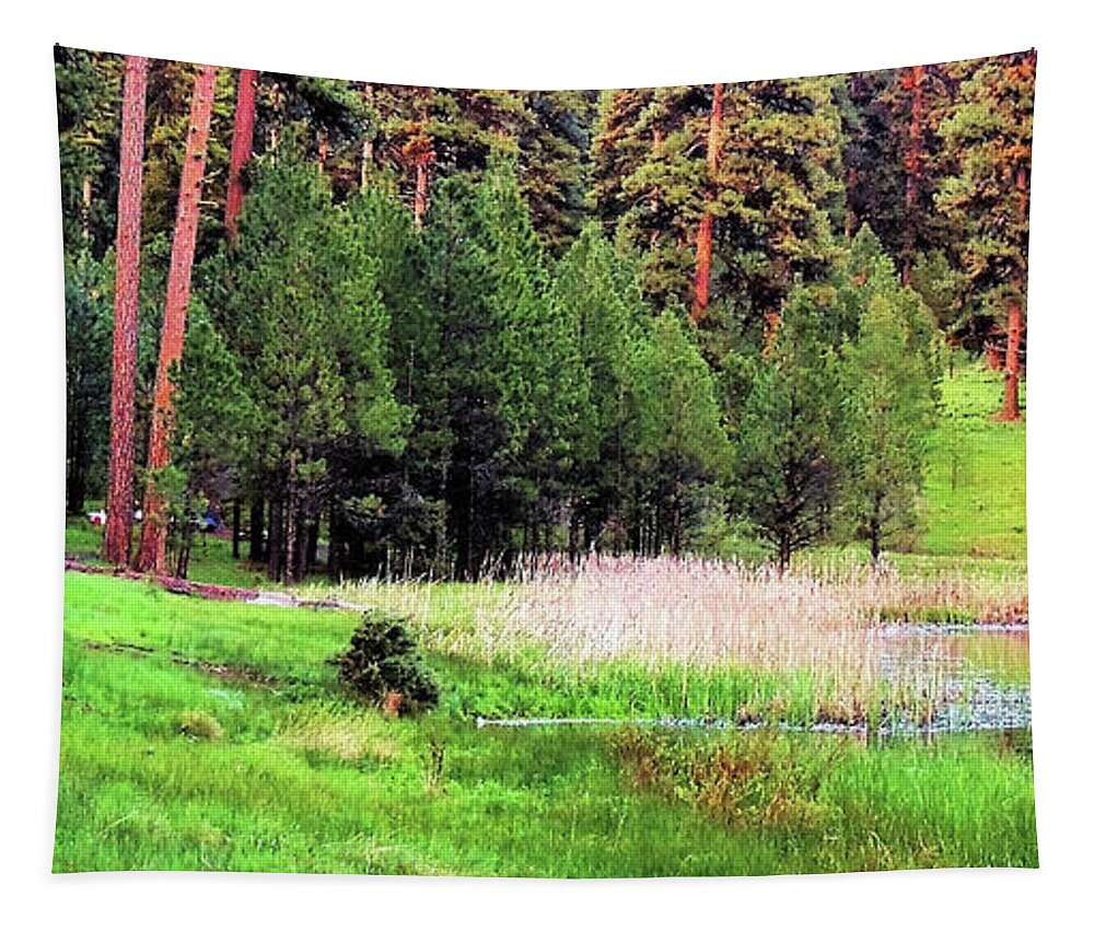 Walton Lake Tapestry featuring the photograph Walton Lake Campground by Michele Penner