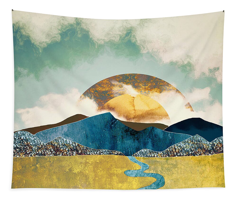 Mountains Tapestry featuring the digital art Wanderlust by Katherine Smit