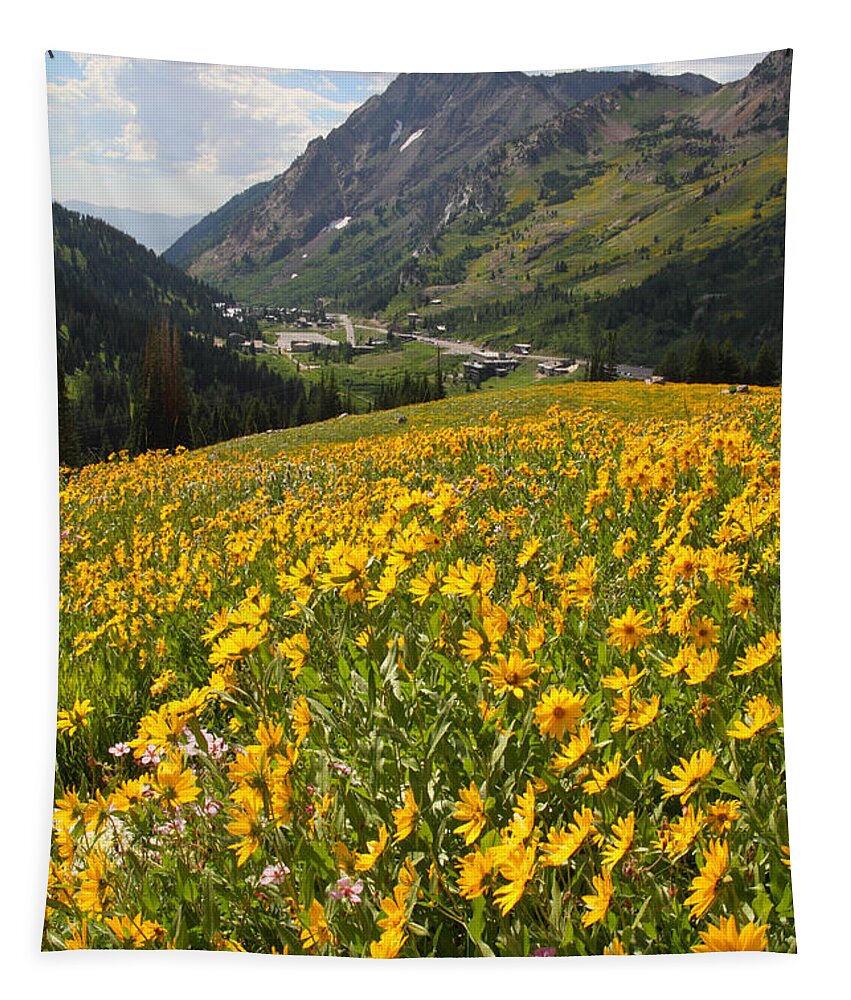 Landscape Tapestry featuring the photograph Wasatch Wildflowers by Brett Pelletier