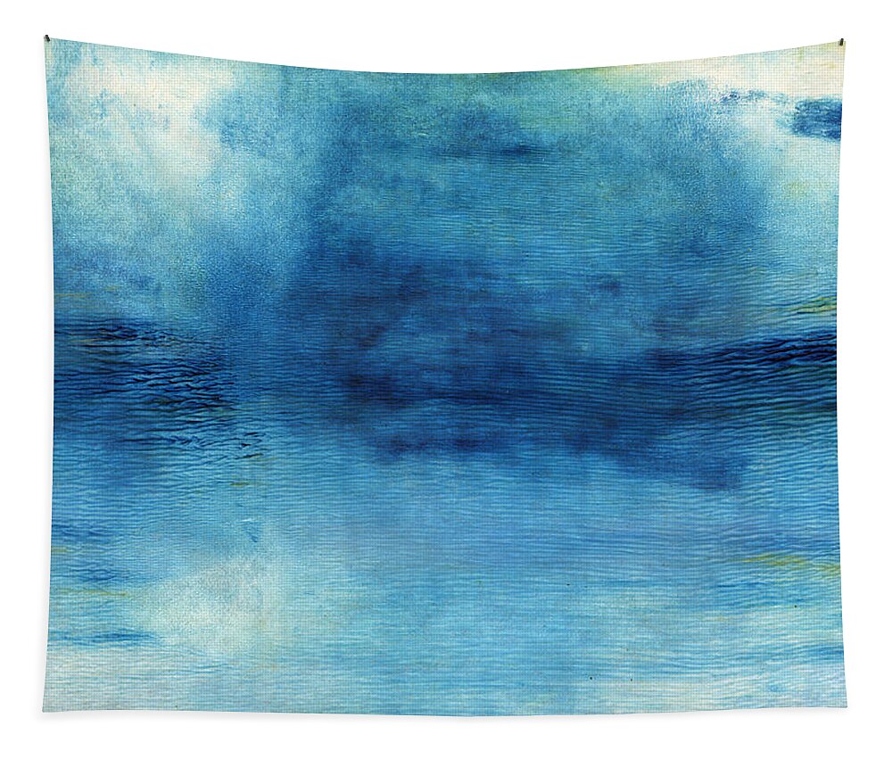 Blue Tapestry featuring the painting Wash Away- Abstract Art by Linda Woods by Linda Woods