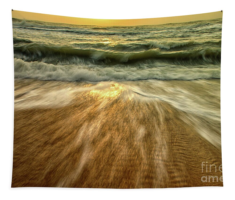 Coastal Tapestry featuring the photograph Washing Out to Sea Nature / Seascape / Coastal Photograph by PIPA Fine Art - Simply Solid