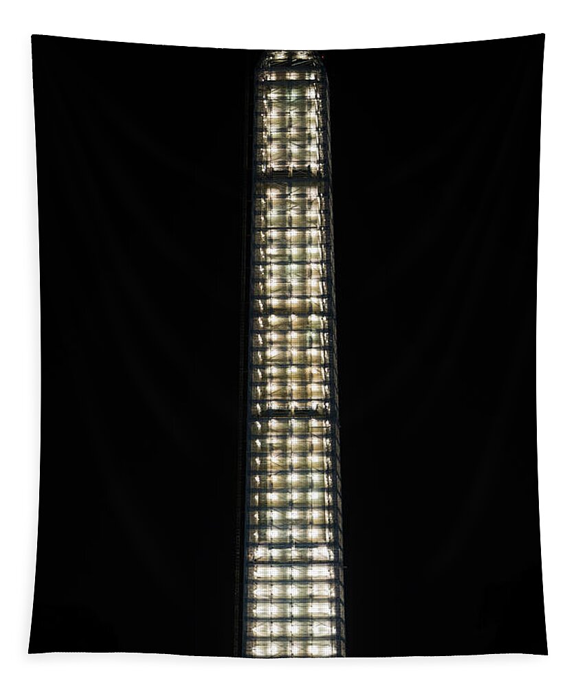 Lights Tapestry featuring the photograph Washington Monument in Repair by Ed Clark