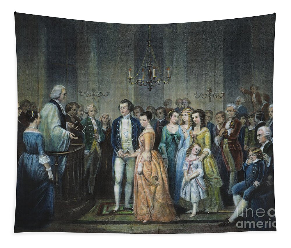 1759 Tapestry featuring the photograph Washingtons Marriage by Granger