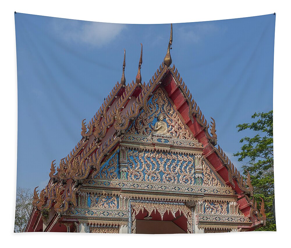 Temple Tapestry featuring the photograph Wat Kao Kaew Phra Ubosot Gable DTHCP0020 by Gerry Gantt