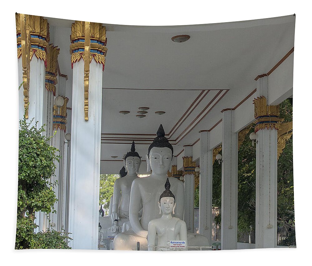 Temple Tapestry featuring the photograph Wat Nakon Sawan Phra Wihan Buddha Images DTHNS0014 by Gerry Gantt