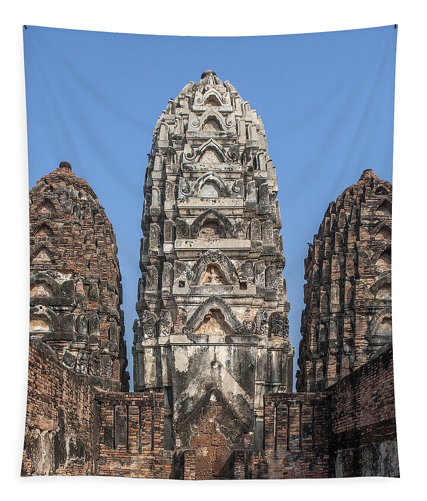 Temple Tapestry featuring the photograph Wat Si Sawai Center Prang DTHST0063 by Gerry Gantt