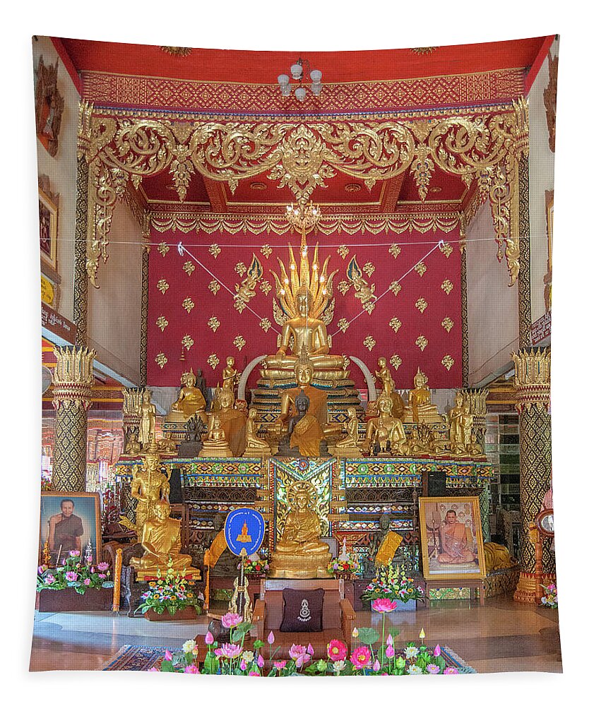 Scenic Tapestry featuring the photograph Wat Thung Luang Phra Wihan Buddha Images DTHCM2106 by Gerry Gantt