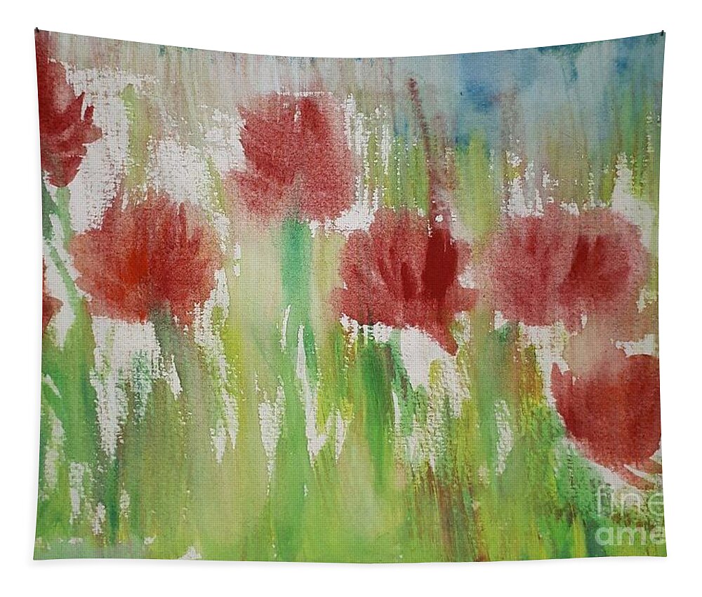 Flowers Tapestry featuring the painting Water Colour flowers by Lisa Koyle