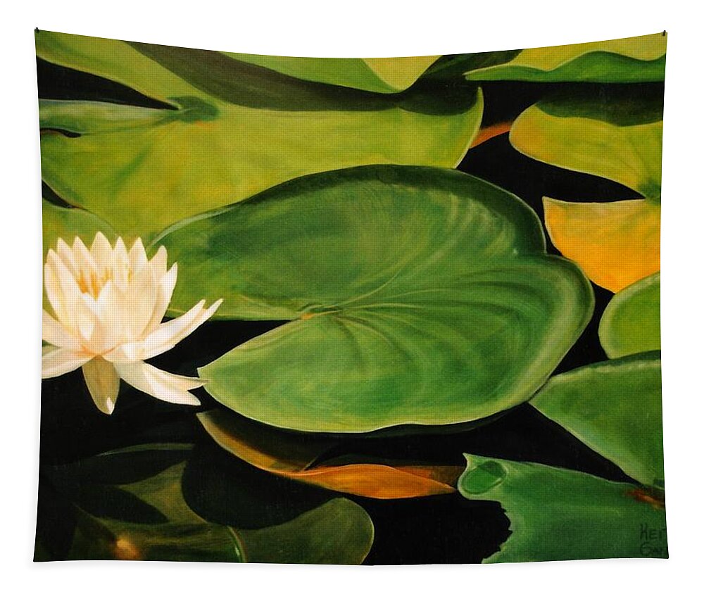Lily Tapestry featuring the painting Water Lily by Keith Gantos