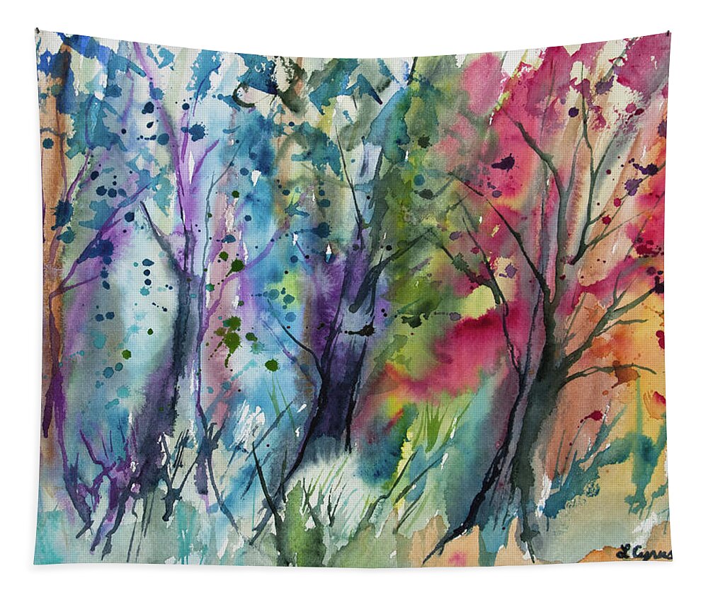 Seasons Tapestry featuring the painting Watercolor - Changing of the Seasons by Cascade Colors