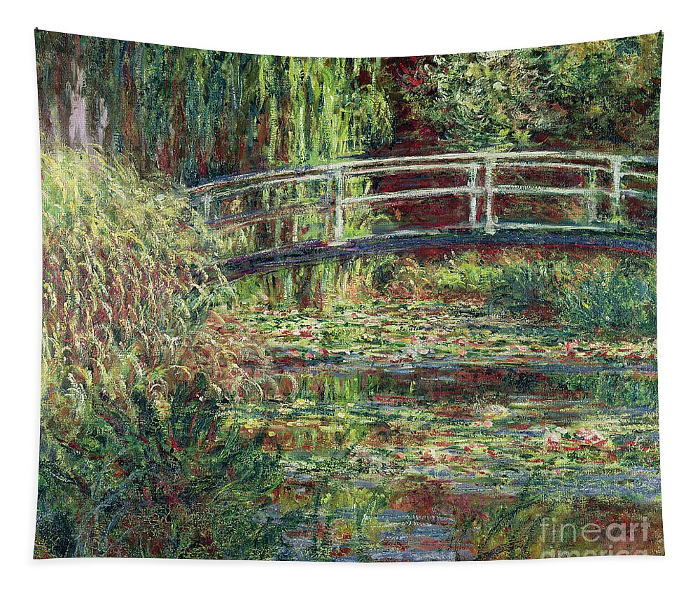 Claude Monet Tapestry featuring the painting Waterlily Pond Pink Harmony 1900 by Claude Monet